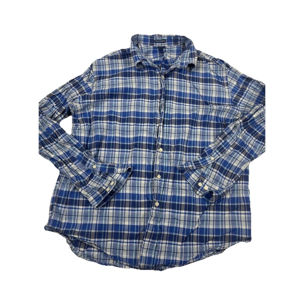 Men's fall Creek button up blue long sleeve large